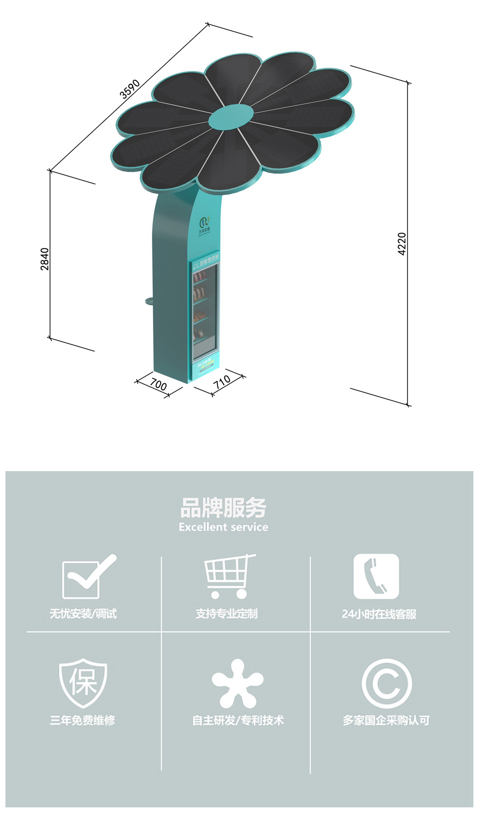 光伏遮阳花+自助售卖机 - 细节图 3